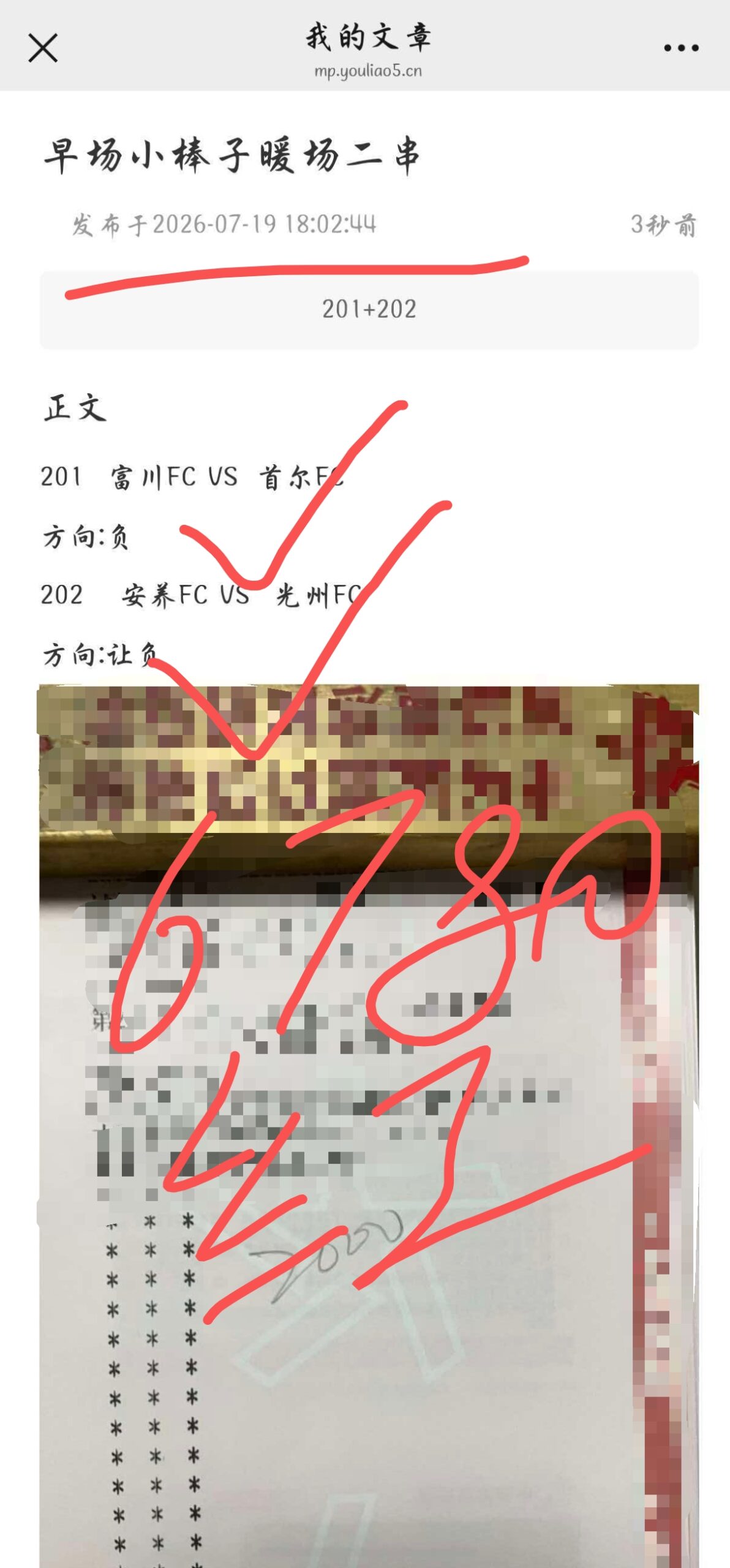 7月19日早场201富川FC对首尔FC与202安养FC对光州FC复盘截图